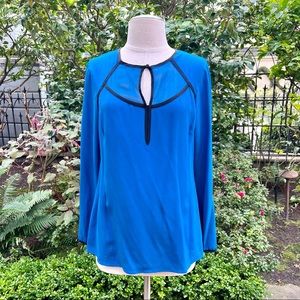Nanette Lepore Blue Silk Blouse Sz 2